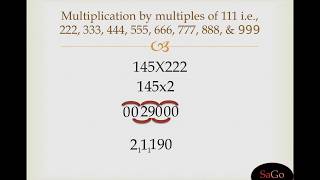 Vedic Maths Multiplication by Multiples of 111 [222, 333, 444, 555..... 999] | Vedic Maths Training