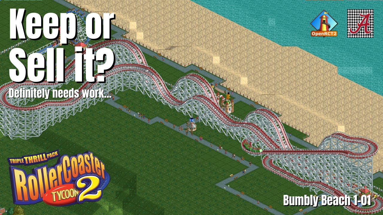 Rollcoaster Bumpy Let's Play - Roller Coaster Tycoon (Bumbly Beach 1-01) - YouTube