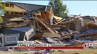 Families recount surviving EF2 tornado in Cherokee Co.