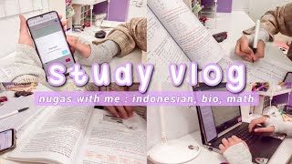 Study Vlog | Nugas with Me : Indonesian, Biology, and Math