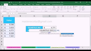 QUARTILE.INC vs QUARTILE.EXC Statistical Function with Example in MS Excel 2016