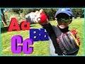 Pretend Play A2K wilson Baseball Gloves and Pokemon Ball ABC Letter Alphabets