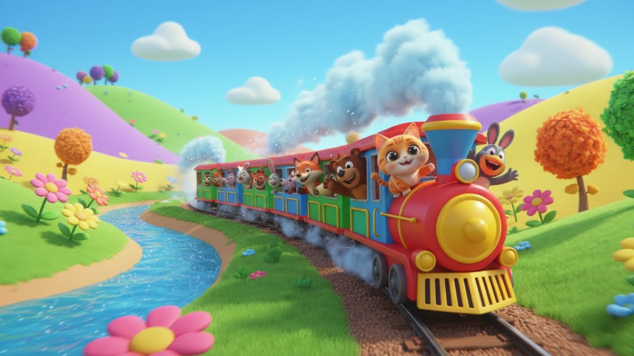 Train Goes Choo Choo Fast & Slow Song for Kids | Counting & Vehicle Nursery Rhymes, Baby Songs 🚂🎶