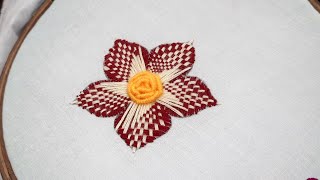 Latest fantasy flower embroidery design#modern hand embroidery flower designs@Nakshi Katha