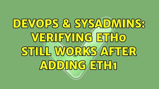 DevOps & SysAdmins: Verifying eth0 still works after adding eth1
