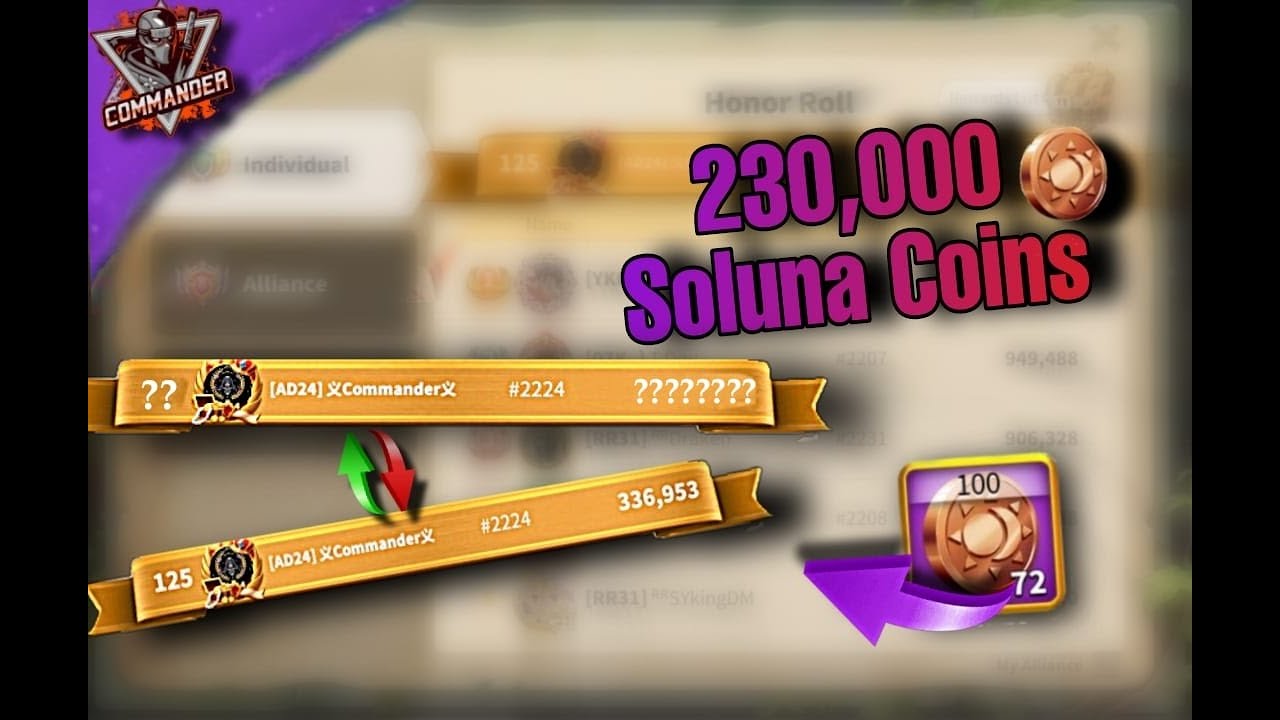 230K Soluna Coins - Rise Of Kingdoms - YouTube