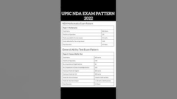 UPSC NDA EXAM PATTERN 2023