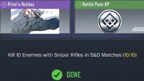 Call Of Duty Mobile Kill 10 Enemies with Sniper Rifles in S&D Matches Task Complete