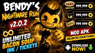 Bendy’s Nightmare Run APK v2.0.2 🔥 UNLIMITED BACON SOUP, INK & TICKETS! 😱 | MOD Gameplay screenshot 1