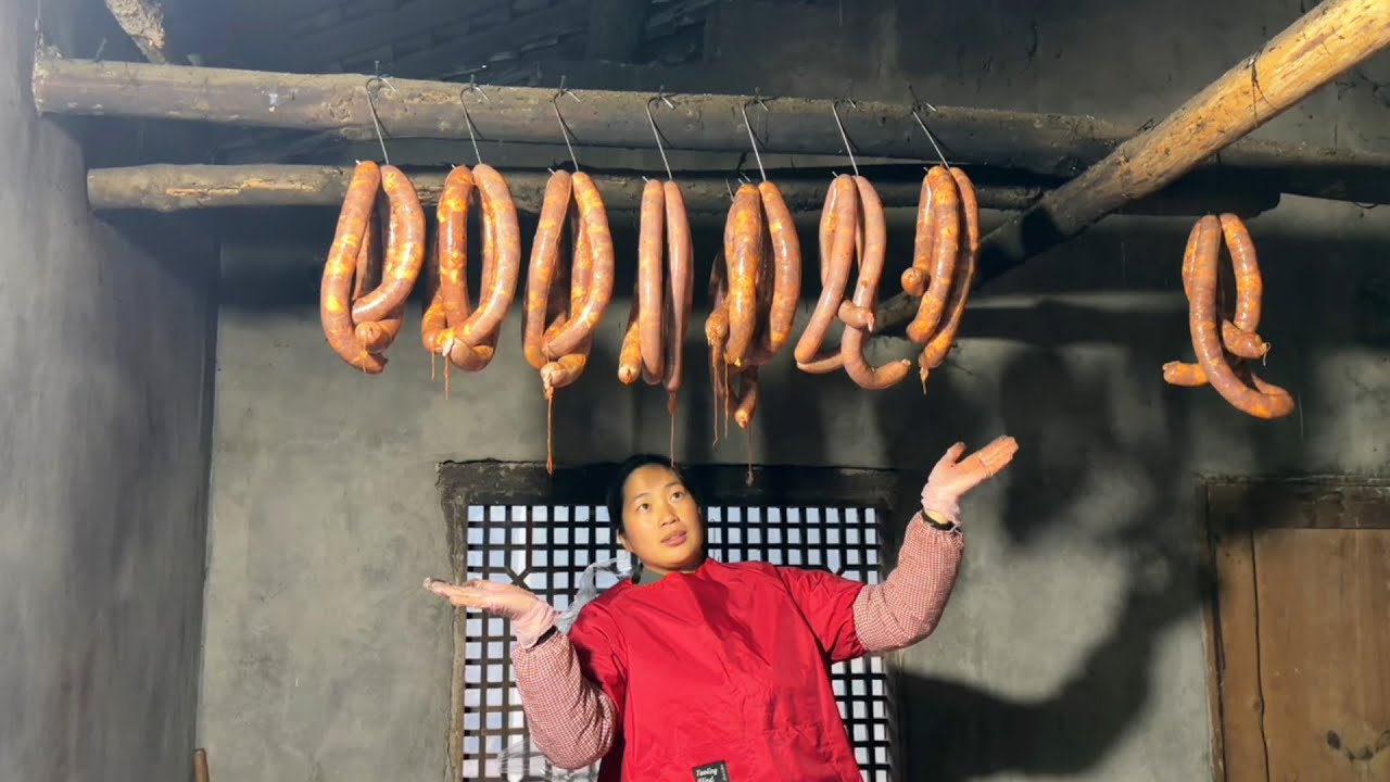 贵州人的家乡年味，制作独特口味的香肠，这些肠够吃一整年