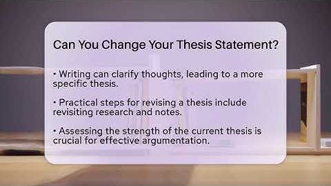 Can You Change Your Thesis Statement? - The Prose Path
