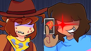 • Just Clover and Frisk playing a normal game of uno - Animation (Undertale/ Undertale Yellow) • screenshot 4