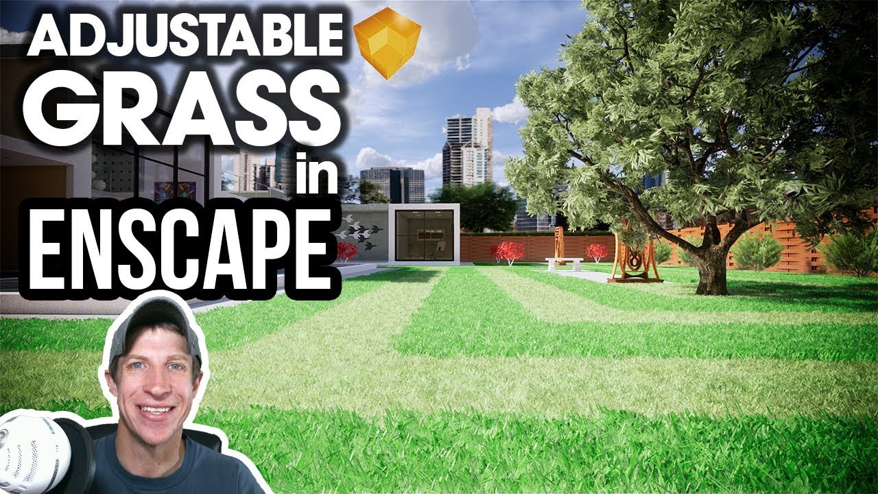 sketchup tutorials interior design ( kitchen ) download ADJUSTABLE PHOTOREALISTIC GRASS in Enscape 2.4 - New Feature Tutorial