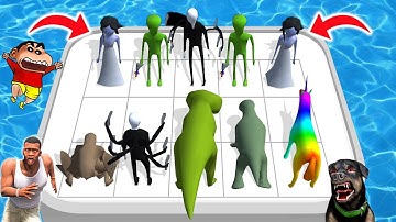 SHINCHAN & FRANKLIN PLAY MERGE MONSTER GIANT BATTLE WITH CHOP BUT GOES WRONG | DREAM SQUAD