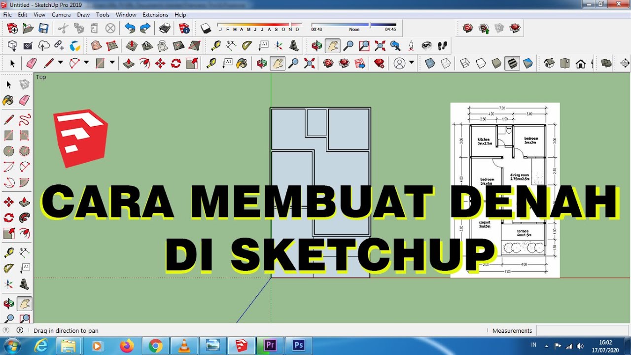 cara membuat denah rumah di sketchup YouTube