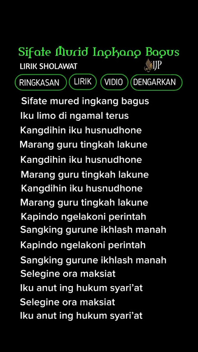 SIFATE MURID INGKANG BAGUS || SHOLAWAT VIRAL#tiktok #fyp #shorts