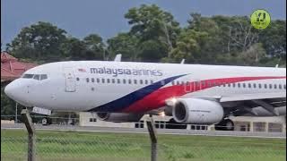 Kapal Terbang Malaysia Airlines Buat U-Turn Atas Landasan. 9M-MLU Boeing 737-8H6 Mendarat di LTSM