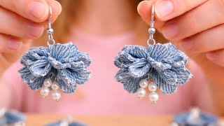 Turn old jeans into beautiful earring I made 20 and sold them all  