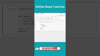 Define Mean Function in Python | Anaconda