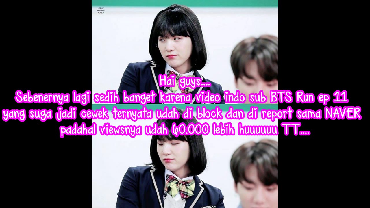 LINK Indo Sub BTS School Drama BTS Run Eps 11 Suga Jadi Cewek