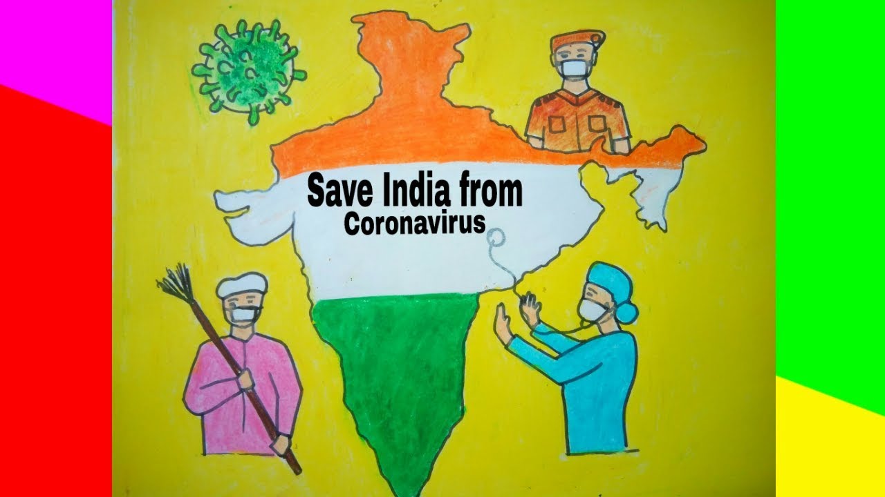 Save India from Coronavirus Drawing |  Drawing for coronavirus