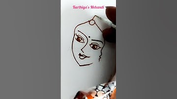 Bride Face Mehandi | 3/4 Face in Mehandi | Face Drawing