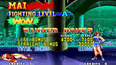 Fatal Fury 3 - Road to the Final Victory (AES 1CC) Mai Shiranui Playthrough Fight Jin Chonrei