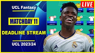 UCL Fantasy Matchday 11: Deadline Stream | Live Q&A | Champions League Fantasy Tips 2023/24 screenshot 1