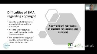 IIPC WAC 2022: SESSION 2 #3: THE EUROPEAN COPYRIGHT LAW AS AN OBSTACLE TO SOCIAL MEDIA ARCHIVING