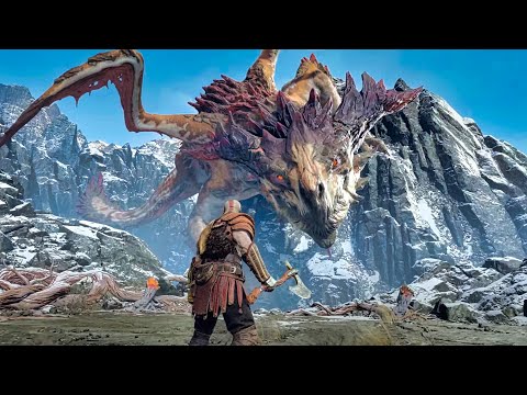 God of War 4 - Dragon Boss Fight (God of War 2018) PS4 Pro