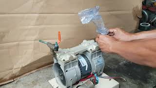 Test dual piston vacuum pump 220Vac 2.6a