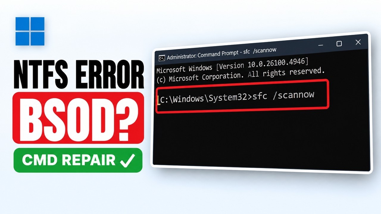Fix Windows BSOD Stop Code NTFS File System - YouTube