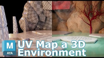 UV Map a 3D Environment | Rocks, Concrete Paths in Maya
