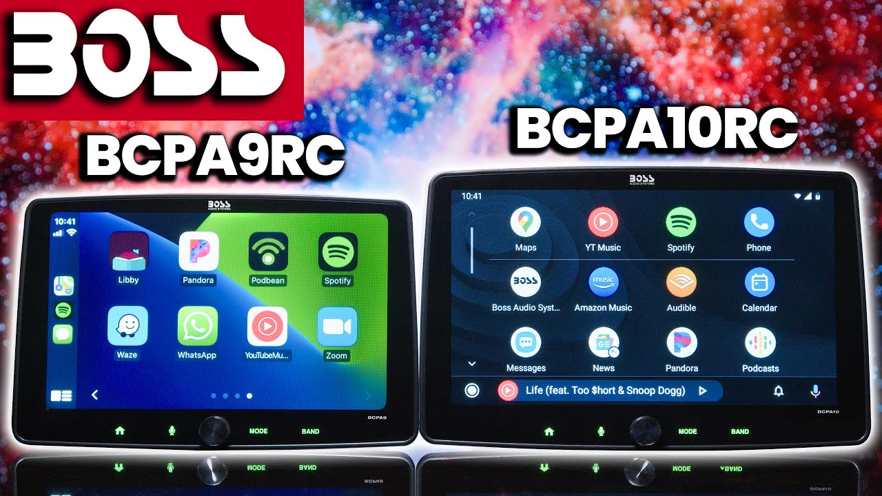 Boss BCPA9RC 9" и Boss BCPA10RC 10" — плавающий дисплей, Apple CarPlay и Android Auto