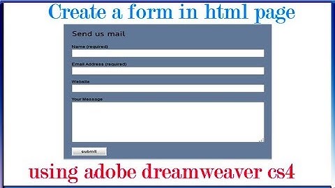 create a form with easy way using dreamweaver cs4