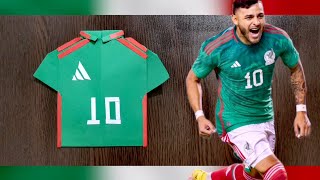 Como hacer la CAMISETA DE MÉXICO del mundial 2022 de papel Origami 🇲🇽