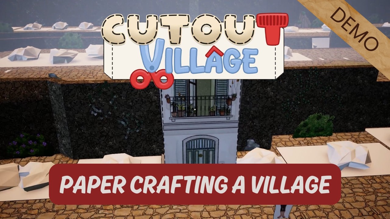 Creating a village out of paper | Cutout Village demo play through