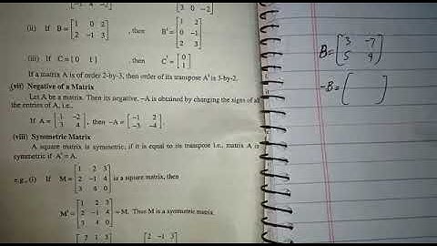 Class 9 Maths Negative matrix video 4