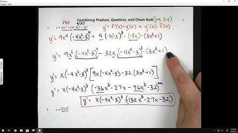 Combining Product, Quotient, Chain Rules