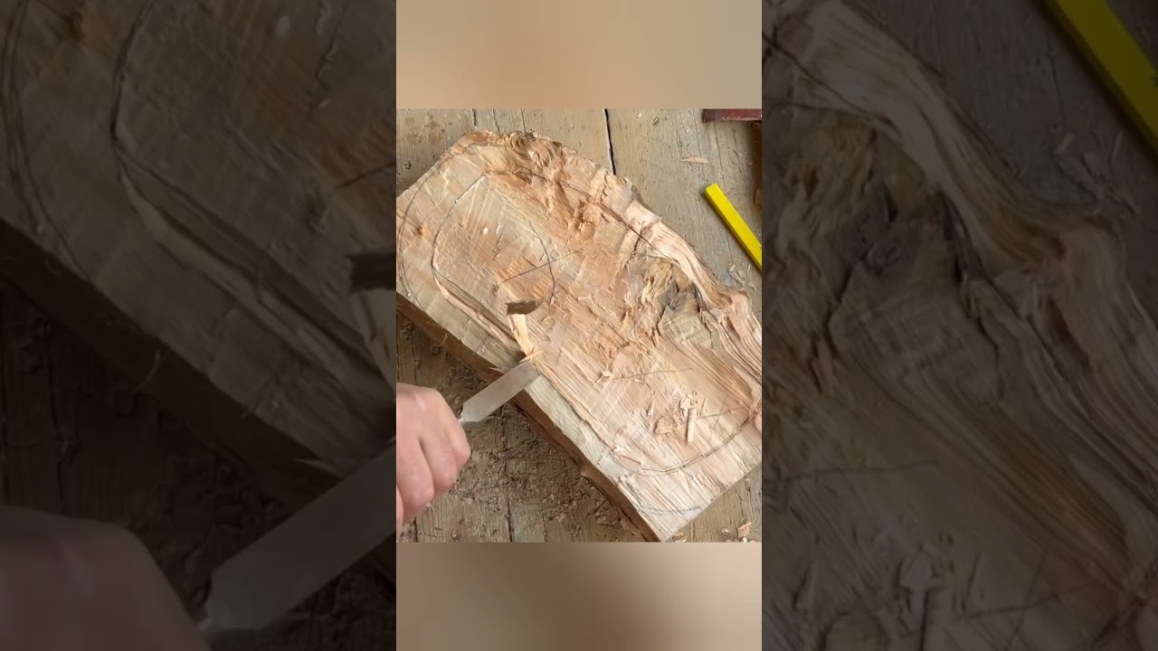 Turning a Wooden Log into a Plate 