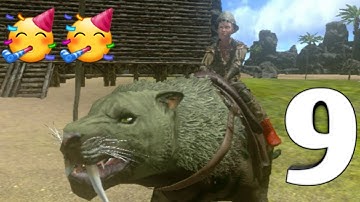 ARK Survival Evolved (Android/IOS) gameplay part#9. Tame a High level sabertooth.
