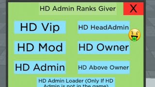 HD ADMIN RANK GIVER GUI/ROBLOX REQUIRE SCRIPT Wealth