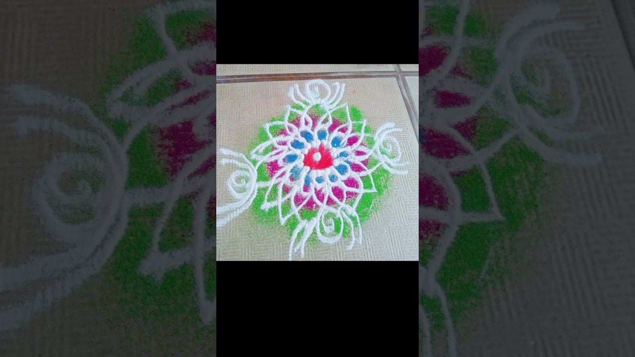 Easy rangoli design #instant rangoli design #shorts #youtubeshorts # ...