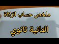 ملخص الزكاة 