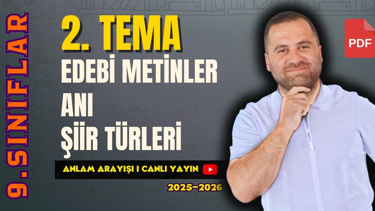9. Sınıf / Maarif Model / Ücretsiz Canlı Ders / ANI-ŞİİR TÜRLERİ