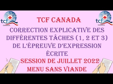 TCF CANADA : Correction menu sans viande de l'épreuve complet d'expression écrite ✍✍