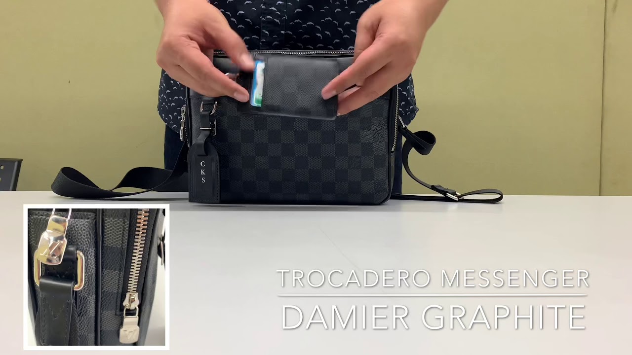 Louis Vuitton : Trocadero messenger in Damier Graphite LV review - YouTube