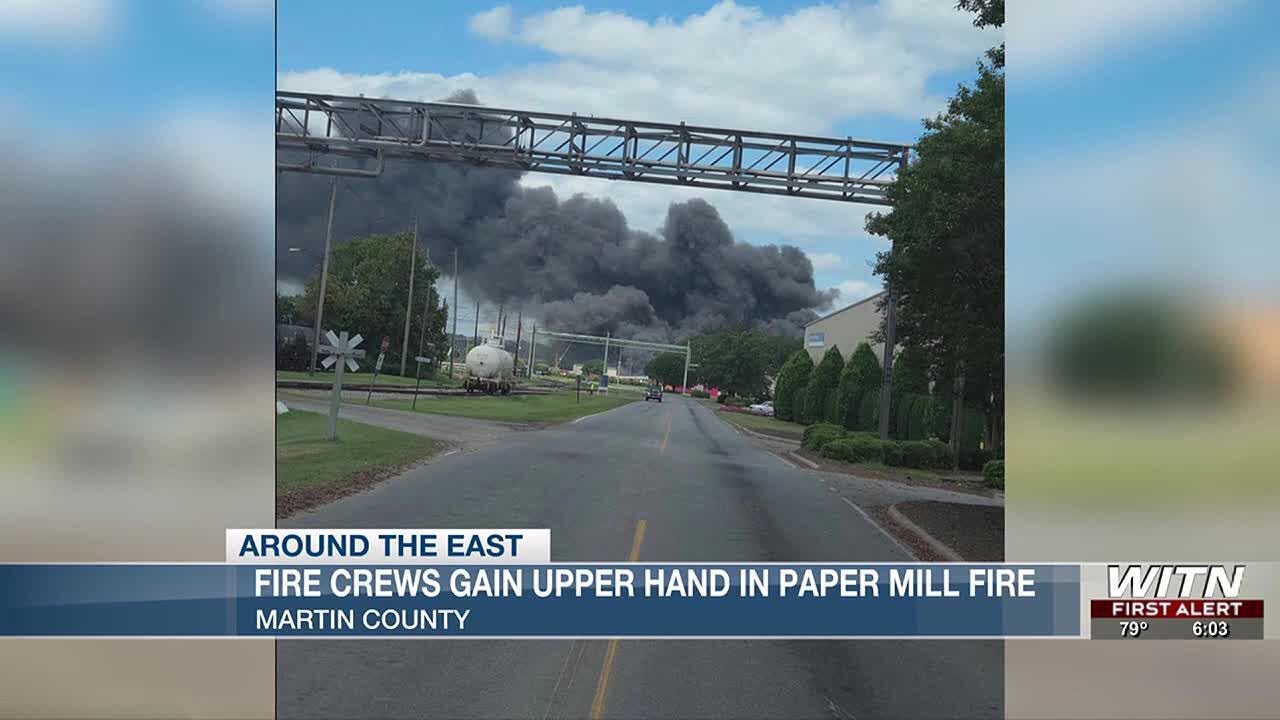 Fire crews gain the upper hand on Domtar paper mill fire in woodyard ...