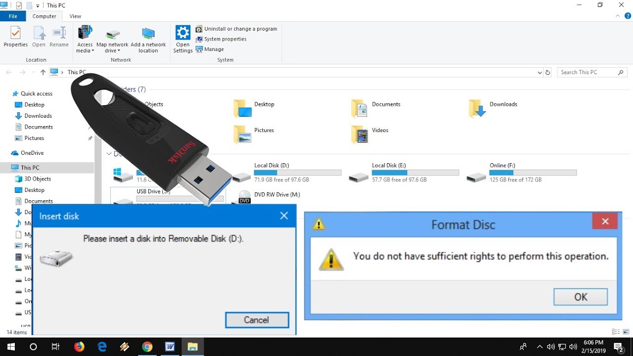 Fix Pen Drive Error You Do Not Have Sufficient Rights Please