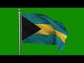 BAHAMAS FLAG ANIMATION GREEN SCREEN (4K LOOP VIDEO)